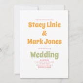 Groovyフローラ80sレトロヴィンテージウェディング招待状 招待状 (正面)