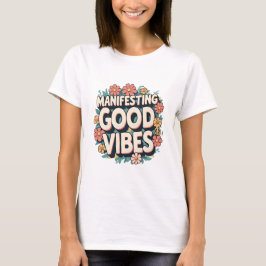 Groovyフローラ「Manifacing Good Vibes」 Tシャツ