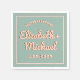 Groovyブルーはっきりしたピンクファンキー色 スタンダードカクテルナプキン