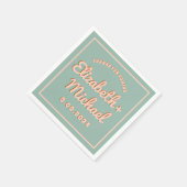 Groovyブルーはっきりしたピンクファンキー色 スタンダードカクテルナプキン (角)