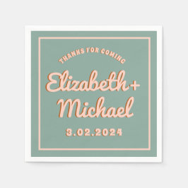 Groovyブルーはっきりしたピンクファンキー色 スタンダードカクテルナプキン