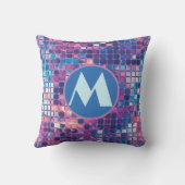 Groovyブルー&パープルディスコボールパーソナライズされた クッション (裏面)