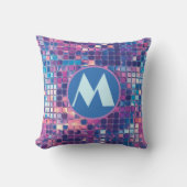 Groovyブルー&パープルディスコボールパーソナライズされた クッション (正面)