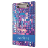 Groovyブルー&パープルディスコボールパーソナライズされた クリップボード (左)