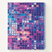 Groovyブルー&パープルディスコボールパーソナライズされた ノートブック (裏面)