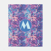 Groovyブルー&パープルディスコボールパーソナライズされた フリースブランケット (正面)