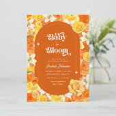 Groovyベビーの開花 |レトロフローラベビーシャワー 招待状 (スタンド正面)