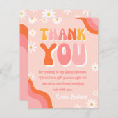 Groovyベビーシャワーサンキューカード | Groovyシャワー サンキューカード (正面/裏面)
