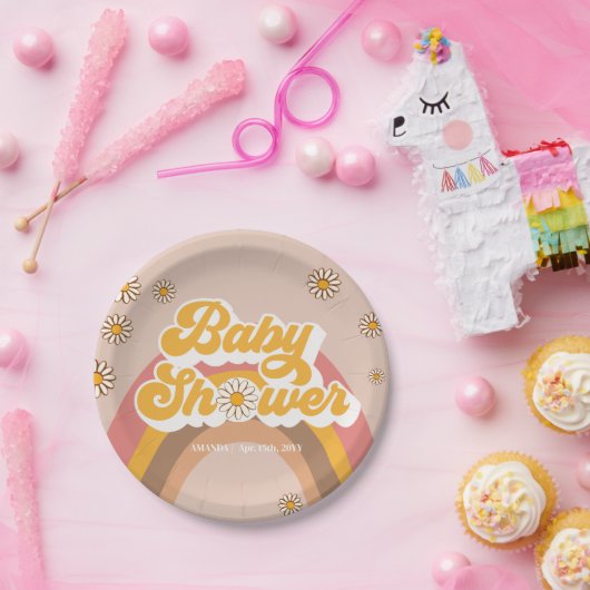 Groovyベビーシャワーパーティープレート ペーパープレート (パーティー)