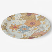 Groovyベビーシャワーレトロパーティープレート ペーパープレート (アングル)