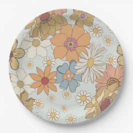 Groovyベビーシャワーレトロパーティープレート ペーパープレート