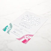 Groovyベビージェンダーのホイル招待状 箔招待状 (回転した状態)