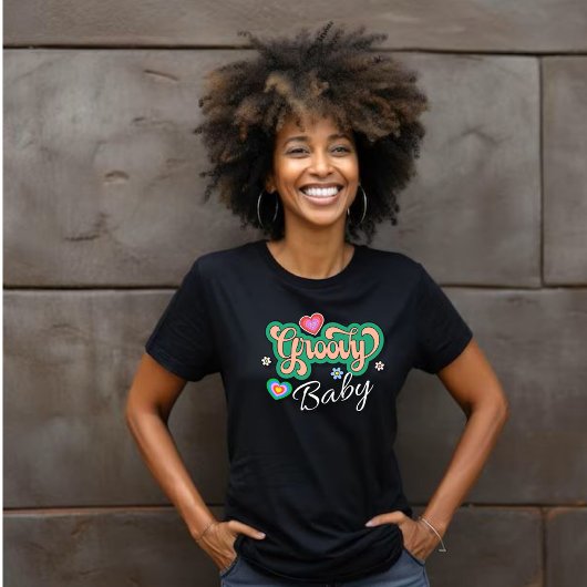 Groovyベビーハートと花 Tシャツ