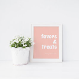 Groovyベビーヒッピーレトロベビーシャワー好意サイン ポスター