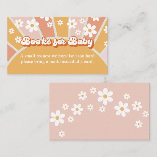 Groovyベビーレトロベビーシャワーブックベビー エンクロージャーカード (正面/裏面)