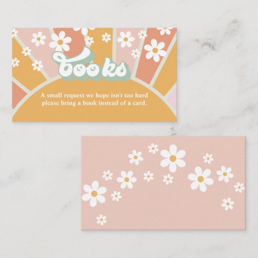 Groovyベビーレトロベビーシャワーブックリクエスト エンクロージャーカード (正面/裏面)