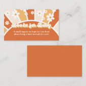 Groovyベビーレトロベビーシャワーブックリクエスト エンクロージャーカード (正面/裏面)