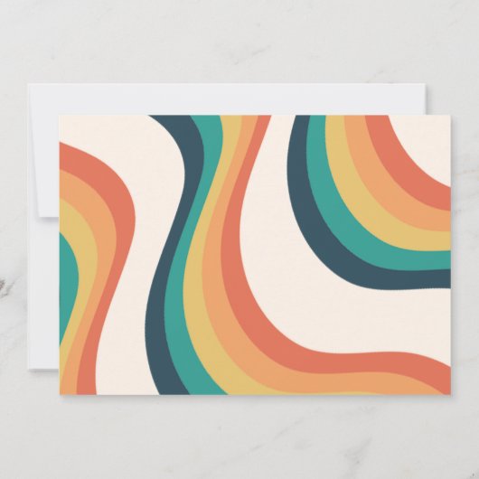 Groovyベビーレトロレインボーベビーシャワーパーティー写真 招待状 (裏面)