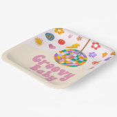 Groovyベビーレトロ70のディスコボールベビーシャワー ペーパープレート (傾斜あり)