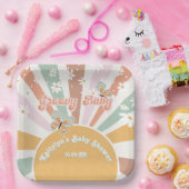 Groovyベビーレトロ70sヒッパイサンシャインデイジー ペーパープレート (パーティー)