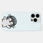 Groovyペンギン音楽愛好家の電話ケース – ライトブルー iPhoneケース (裏面横)