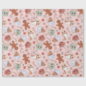 Groovyホットドリンククッキー12クリスマスプレゼントの日 ラッピングペーパー (フラット)