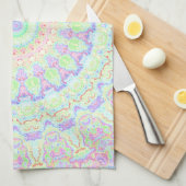 Groovyボホファンキーヒッパイレインボー抽象芸術マンダラ キッチンタオル (四つ折り)