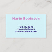 Groovyメタリックスクイグルパステルピンクブルーユニーク 名刺 (裏面)