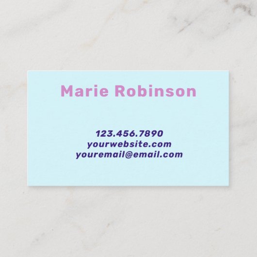 Groovyメタリックスクイグルパステルピンクブルーユニーク 名刺 (裏面)