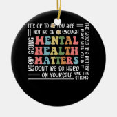 Groovyメンタルヘルス問題フローラミニマリストグラ セラミックオーナメント (正面)