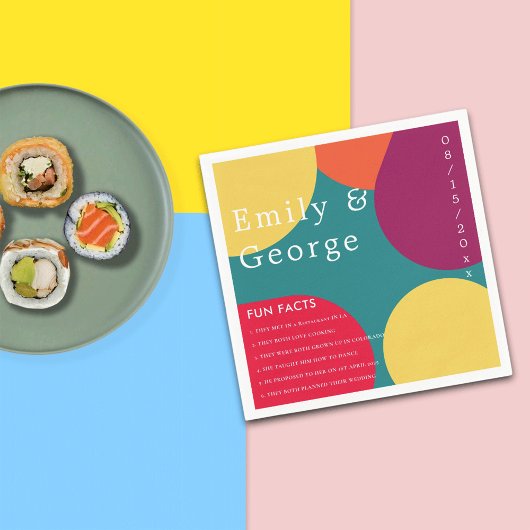 Groovyモダンお洒落おもしろいの事実結婚の スタンダードカクテルナプキン