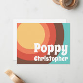 Groovyモダンレトロカラフルカーはっきりしたブ ノートカード (正面/裏面インサイチュ)