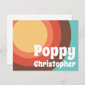 Groovyモダンレトロカラフルカーはっきりしたブ ノートカード (正面/裏面)