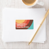 Groovyモダンレトロカラフルカーはっきりしたブ ラベル (インサイチュ)