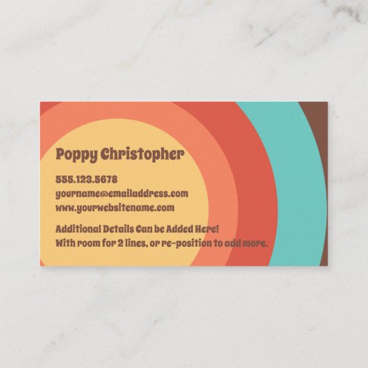 Groovyモダンレトロカラフルカーはっきりしたブ 名刺 (裏面)