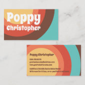 Groovyモダンレトロカラフルカーはっきりしたブ 名刺 (正面/裏面)