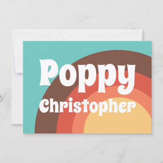 Groovyモダンレトロカラフルカーパーソナライズされたブ ノートカード (正面)