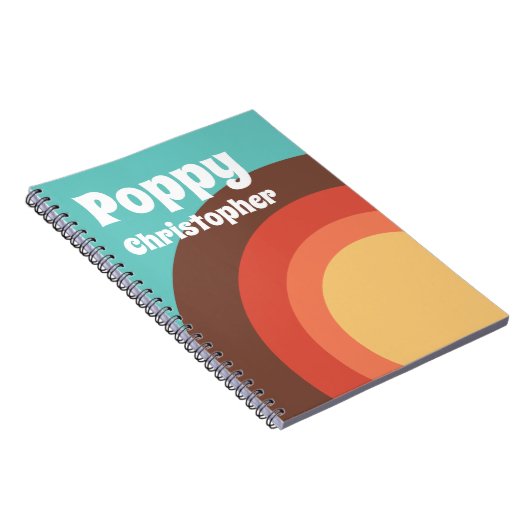 Groovyモダンレトロカラフルカーパーソナライズされたブ ノートブック (右側)