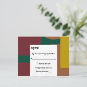 Groovyモダンレトロカラフル抽象芸術結婚の 出欠カード (スタンド正面)