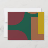 Groovyモダンレトロカラフル抽象芸術結婚の 出欠カード (裏面)