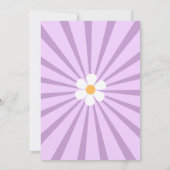 Groovyモダンレトロピンクパープルデイジーベビーシャワー 招待状 (裏面)