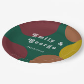 Groovyモダンレトロ70のスタイリッシュ抽象芸術結婚 ペーパープレート (アングル)