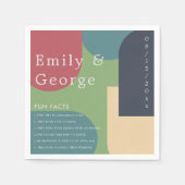 Groovyモダン抽象芸術カラフルおもしろい事実結婚の スタンダードカクテルナプキン (正面)