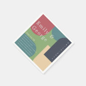 Groovyモダン抽象芸術カラフルおもしろい事実結婚の スタンダードカクテルナプキン (角)