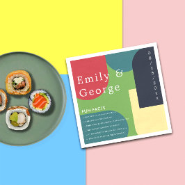 Groovyモダン抽象芸術カラフルおもしろい事実結婚の スタンダードカクテルナプキン