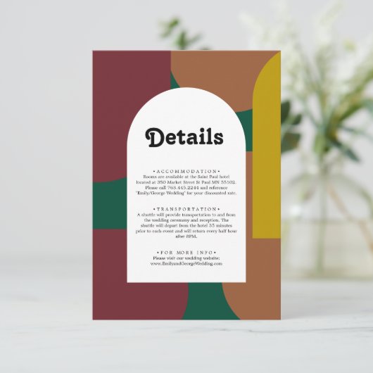 Groovyモダン抽象芸術結婚詳細 エンクロージャーカード (スタンド正面)