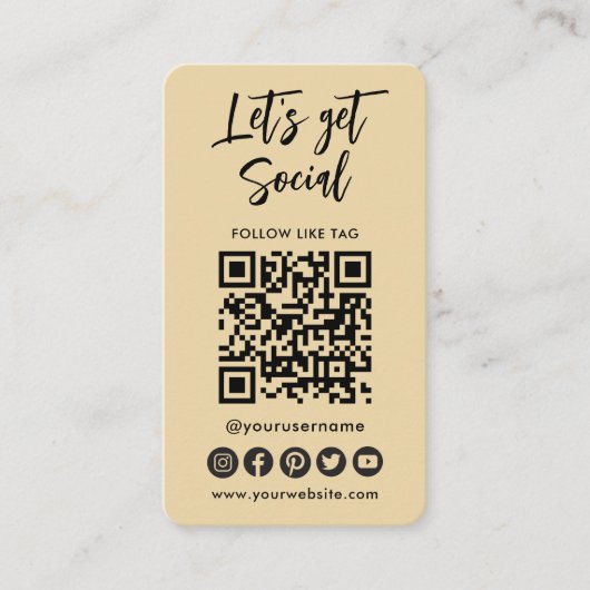 Groovyモダン Social Media QRコードがWebサイトに接続 名刺 (正面)