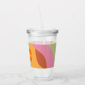 Groovyラインカラフルイニシャルモノグラム名 アクリルタンブラー (左)