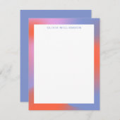 Groovyラベンダーパープルグラデーショパーソナライズされたン名 ノートカード (正面/裏面)