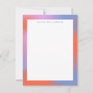 Groovyラベンダーパープルグラデーショパーソナライズされたン名 ノートカード